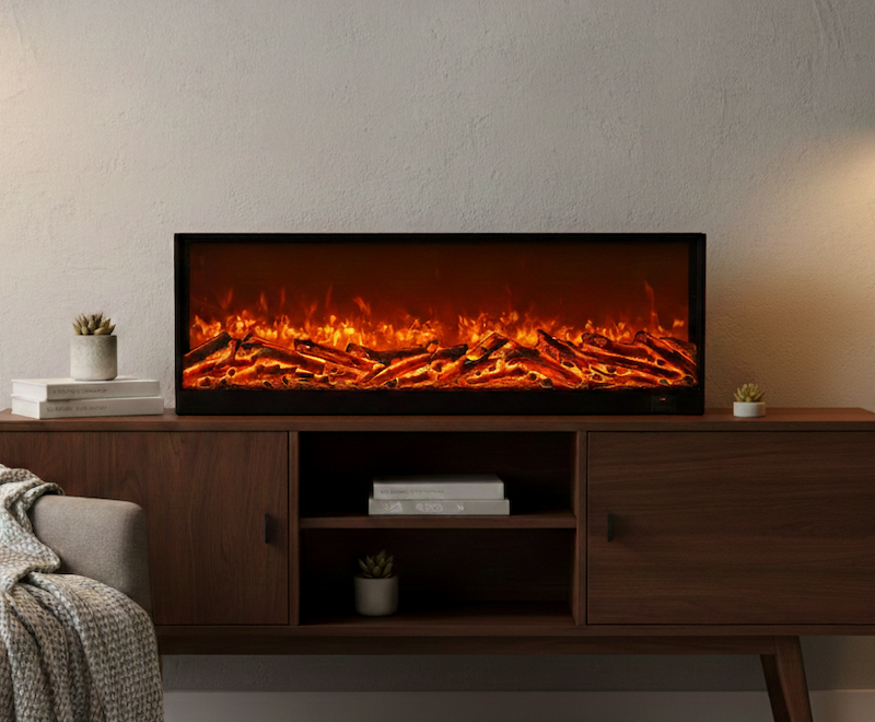 Lò Sưởi 3D Lửa Giả Kèm Củi CarBon KT: 150x50cm