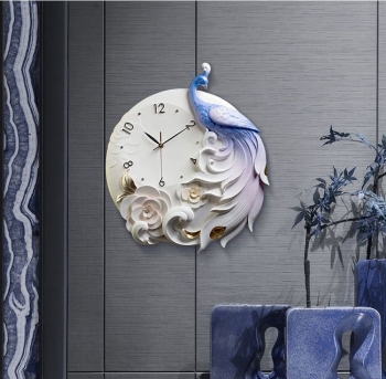 Đồng hồ nghệ thuật chim công DHT 003