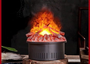 Lò Sưởi 4D Hơi Nước loại tròn kết hợp Củi Carbon